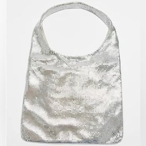NWT Urban Outfitters Silver Chainmail Hobo Purse